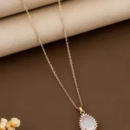 QUERALT Crystal Stone Studded Pendant With Chain-picture-29