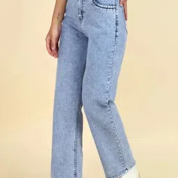 A1TUFF Women Jean Relaxed Fit High-Rise Light Fade Stretchable Jeans image 3