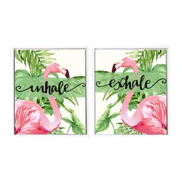 Art Street Set of 2 White & Pink Wall Paintings image 2