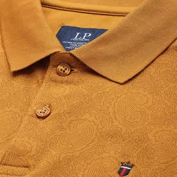 Louis Philippe Sport Printed Polo Collar Pure Cotton Slim Fit T-shirt image 3