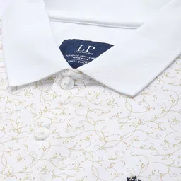 Louis Philippe Sport Floral Printed Polo Collar Pure Cotton Slim Fit T-shirt image 5