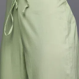 Biba Women Green Ethnic Motifs Embroidered Kurta with Trousers & With Dupatta image 3