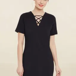 Miss Chase Black Slim Fit Dress-image-2