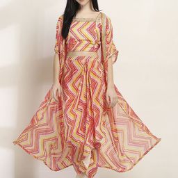 Rangriti Printed Top, Jacket & Skirt Co-Ord Set-picture-45