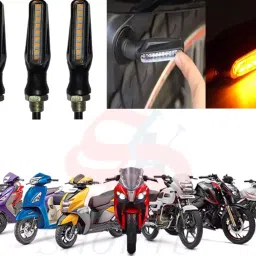 SHOP4U Sleek Pencil Type Yellow LED Indicators for Bike Motorcycle Turn Signal Blinkers Light Suitable for TVS/KTM Style-picture-35