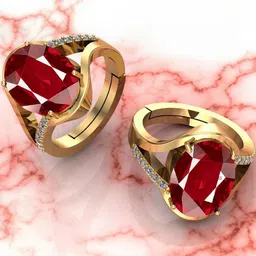 Sidharth Gems 13.25 KT 12.00 KT Ruby Stone Adjustable Gold Plated Brass Ring-picture-55