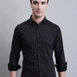 Cantabil Black Regular Fit Printed Shirt-picture-15