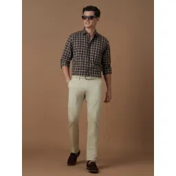 Allen Solly Brown Cotton Slim Fit Checks Shirt image 5