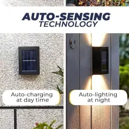 GIGAWATTS Solar Wall Light Acrylonitrile Butadiene Styrene Multicolor, ‎GW-WL01 (Pack of 2 Pcs) image 4