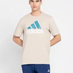 Adidas Beige Regular Fit Printed Sports T-Shirt-picture-40