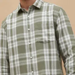 Code By Lifestyle Dark Beige Cotton Regular Fit Shirt image 4