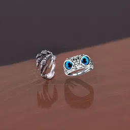 Teeragaj Unisex Set Of 2 Stainless Steel Adjustable Finger Rings-image-71