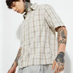 max Tartan Checks Checked Pure Cotton Casual Shirt-picture-12