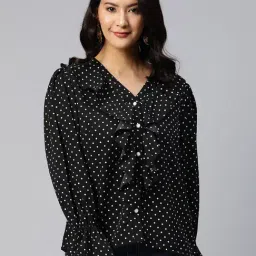 Melon by PlusS Black Polka Dots Top-image-95