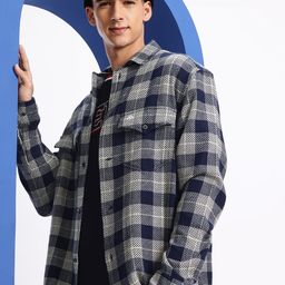 Aeropostale Opaque Checked Knitted Pure Cotton Casual Shirt-picture-48