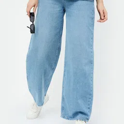 Ginger by Lifestyle Women Wide Leg Low Distress Heavy Fade Jeans-image-65