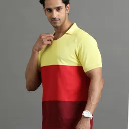 ECOLINE Clothing Men Antimicrobial Colourblocked Polo Collar T-shirt image 3