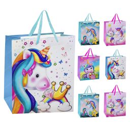 FunBlast Unicorn Theme Paper Bags with Handle for Gifting  Pack of 6 Random Print-picture-47