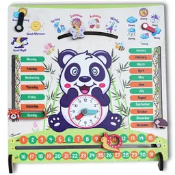 Smartcraft Panda Busy Board -7 Activities Wooden Teaching Clock Board Toys for Kids, Babies, and Toddlers.-image-51