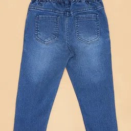 Pantaloons Baby Cotton Fish Embroidered Jeans - Blue image 3