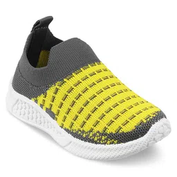 Jazzy Juniors Abstract Designed Slip On Sneakers - Yellow image 3