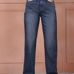 Mast & Harbour Women Straight Fit High-Rise Light Fade Stretchable Jeans-picture-13