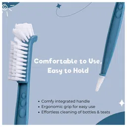 Adore Laventine Premium 2 in 1 Bottle and Teat Cleaning Brush with Head Case (Blue) image 3