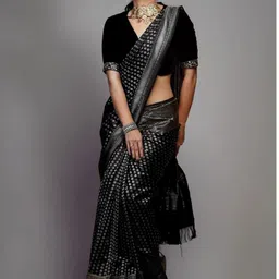 KALINI Woven Design Zari Heavy Work Block Print Saree-picture-38