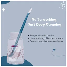 Adore Laventine Premium 2 in 1 Bottle and Teat Cleaning Brush with Head Case (Blue) image 4
