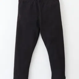 CrayonFlakes Knit Full Sleeves Checked & Bow Applique Detailed Dress With Leggings - Pink image 5