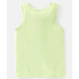 Babyhug 100% Cotton Sleeveless Sando Stripes & Dino Print Pack of 3 - Green & White image 5