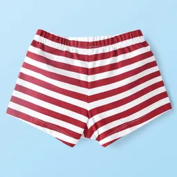 Babyhug Disney Single Jersey Knit Trunks with Stripes & Mickey Mouse Graphics Pack of 3 - White Green & Wine image 5