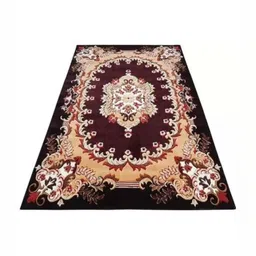 Samjeeda Handloom carpets Black Geometric Anti-Skid Polyester Carpet-image-49