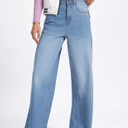 glitchez Women Wide Leg Light Fade Jeans-picture-35