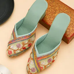 GERIEF Women Round Toe Embellished Block Heel Sandals-picture-32