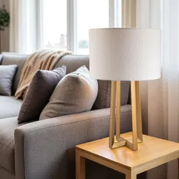 AARVI DECOR STUDIO Gold-Toned Metal Contemporary Cylindrical Shaped Table Lamp with Adjustable Cord-picture-21