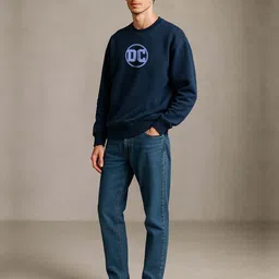 Organic Chics Men Printed Round Neck Pullover Sweatshirt image 3