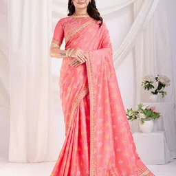 HERE&NOW Bandhani Printed Embroidered Bandhani Saree-picture-28