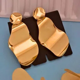 Zevarly Gold-Plated Contemporary Drop Earrings-image-28