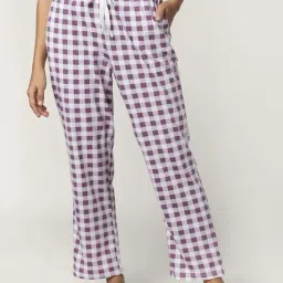 Dreamz by Pantaloons Purple Cotton Chequered Pyjamas-picture-41