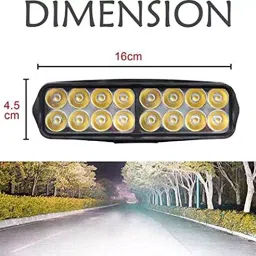 SHOP4U High Power 16 LEd White Bar Fog Light for Off-Roading & Highway Driving for Bikes/Scooty image 4