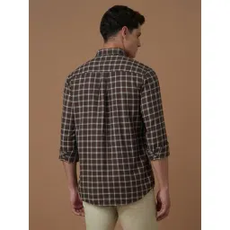 Allen Solly Brown Cotton Slim Fit Checks Shirt image 2