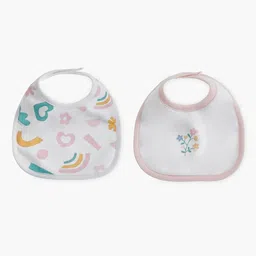 Juniors by Babyshop Infant Girls Pack Of 2 Assorted Cotton Bibs-image-72