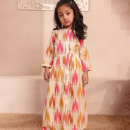Stuffie Land Girls Abstract Printed Cotton Maxi Dress-picture-10