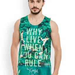 Wear Your Mind Men Green Printed Round Neck T-shirt-picture-16