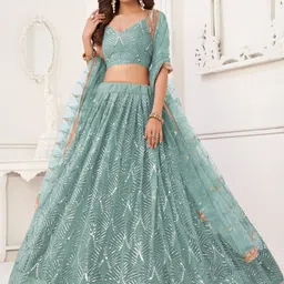 Ethniqlo Embellished Mirror Work Lehenga With Blouse & Dupatta image 3