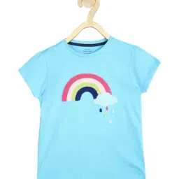 Peter England Kids Blue Embroidered T Shirt-picture-20