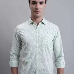 Cantabil Light Green Regular Fit Printed Shirt-picture-21