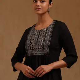 Soch Black Rayon Embroidered Tunic With-picture-17