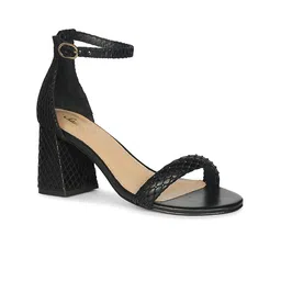 Saint G Textured Leather Block Heel Sandals-image-69